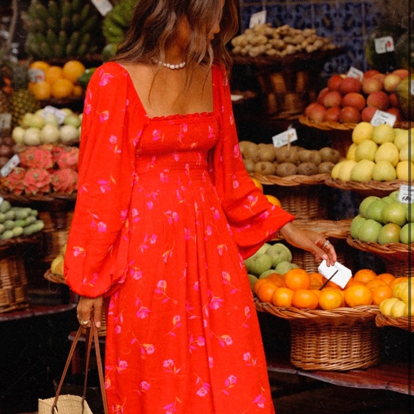 🌴BILLABONG🌴 Best Coast Smocked Midi Dress - Picture 3 of 8